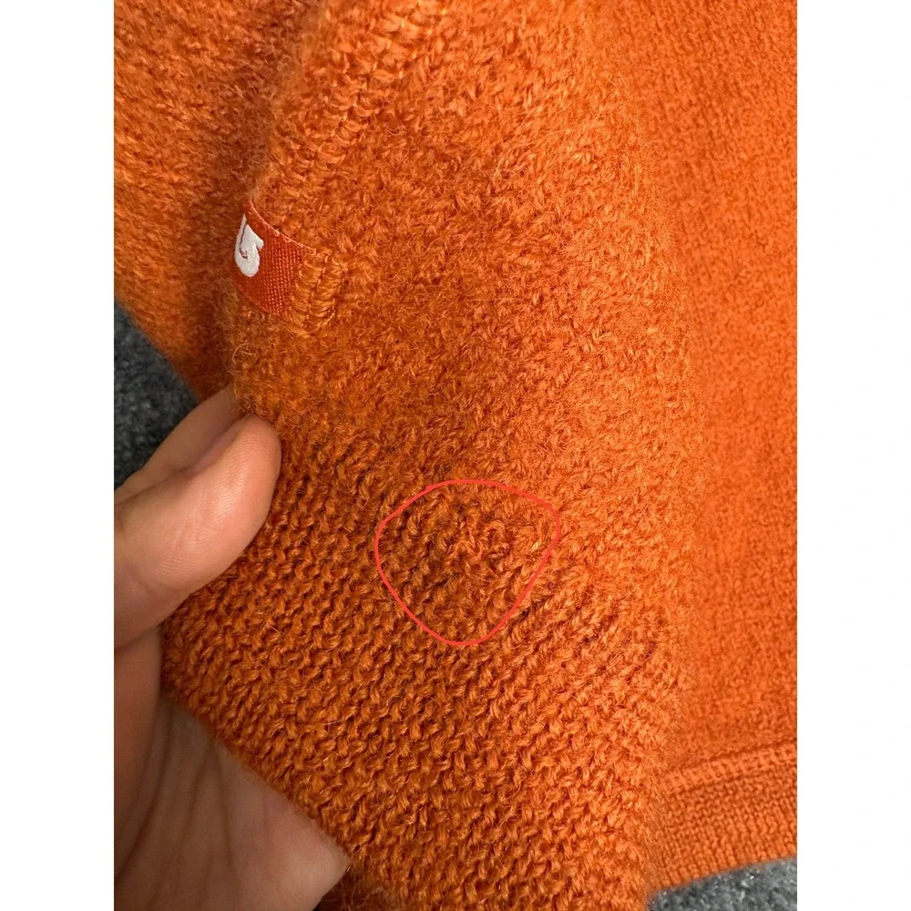Burton Sweater Mens Large Orange Raglan Crew Neck Knit Pullover